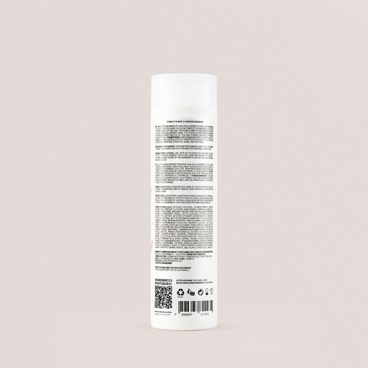 BRAÉ Ana Siebert Intense Repair - Condicionador 250ml - verso com modo de uso