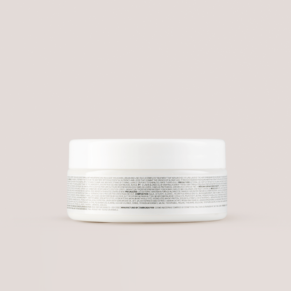 BRAÉ Ana Siebert Blonde Oil - Máscara Capilar 200g - verso com modo de uso