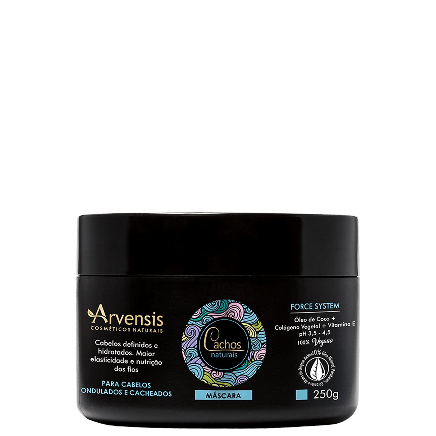 Arvensis Cosméticos Naturais Cachos Naturais Ondulados e Cacheados - Máscara Capilar 250g