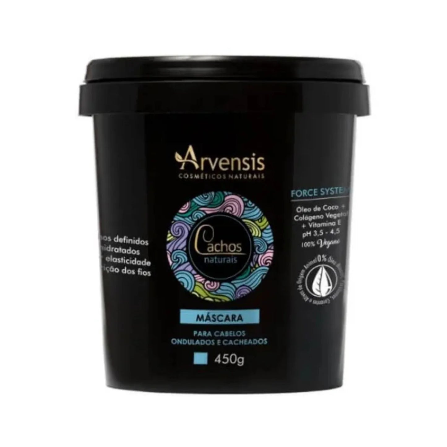 Arvensis Cosméticos Naturais Cachos Naturais Ondulados e Cacheados - Máscara Capilar 450g
