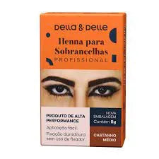Henna Sobrancelha 8g Castanho médio- Della & Delle