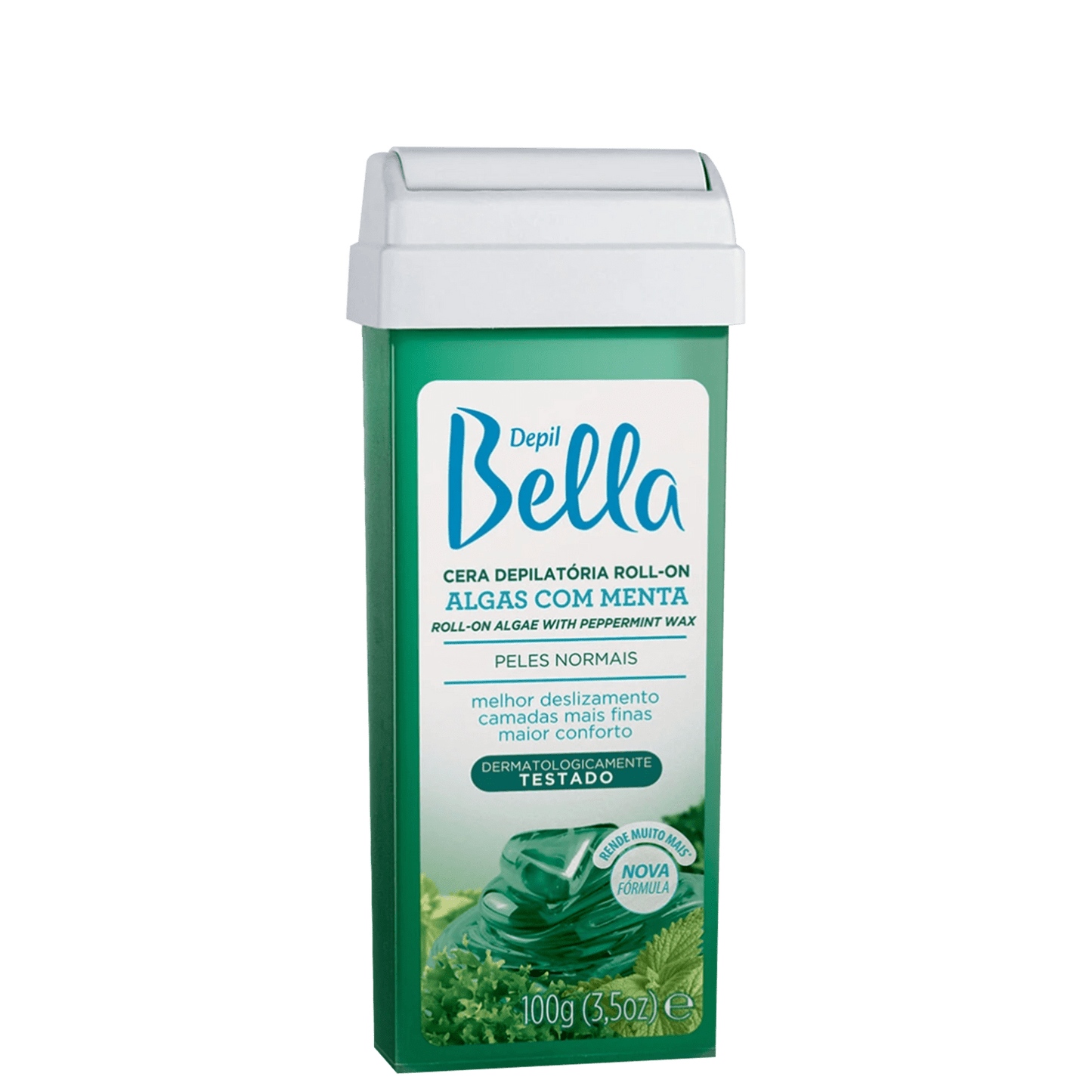 Depil Bella Algas com Menta - Cera Depilatória Roll-On 100g