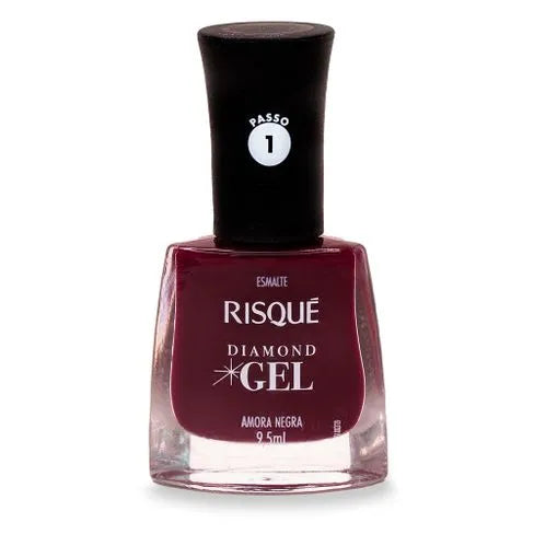 Esmalte Risqué Diamond Gel Amora Negra Cremoso 9,5ml