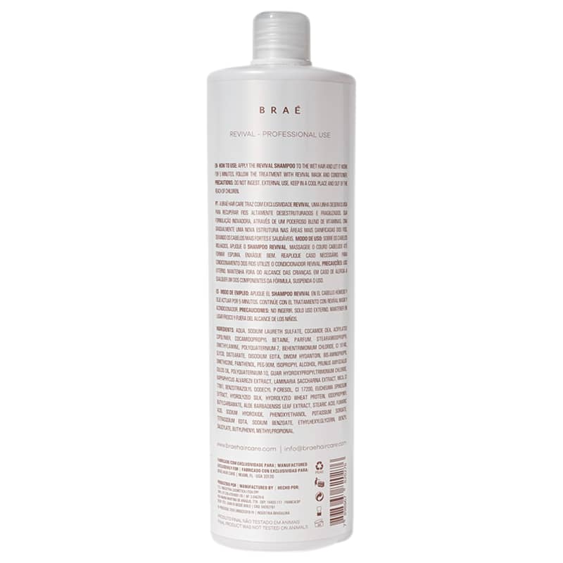 BRAÉ Revival - Shampoo Reconstrução 1L - verso
