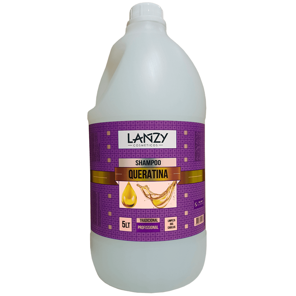 Shampoo profissional queratina Lanzy Cosméticos 5 litros