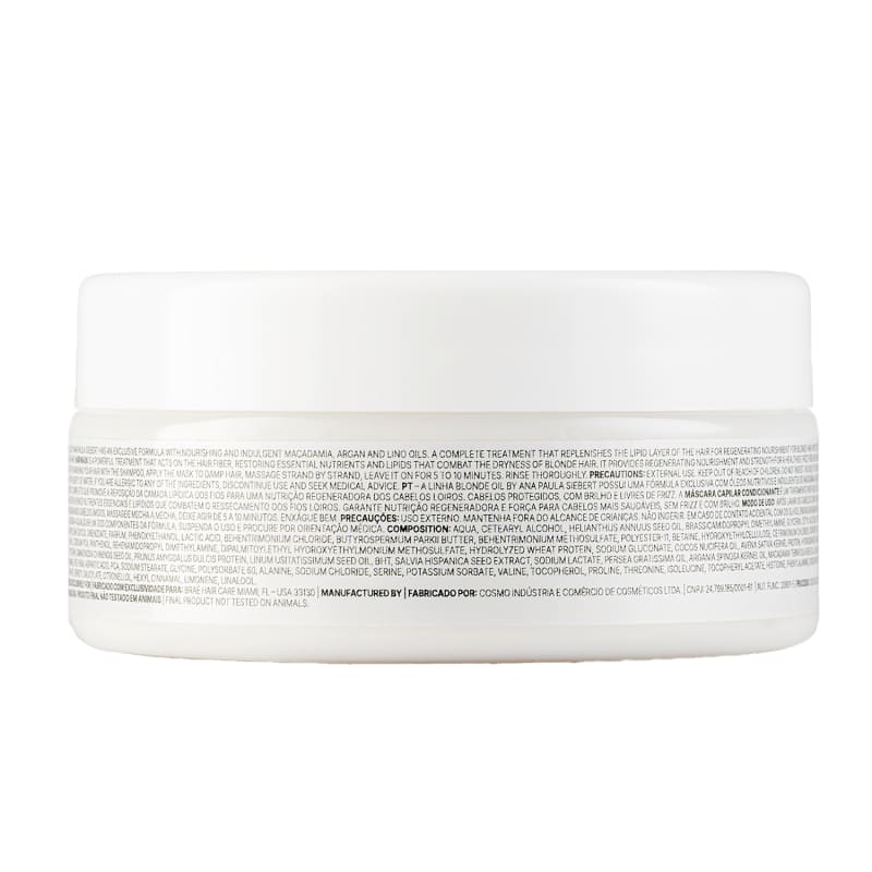 BRAÉ Ana Siebert Blonde Oil - Máscara Capilar 200g - verso