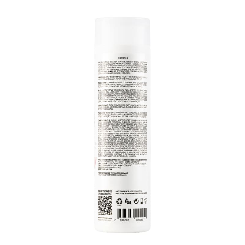 BRAÉ Ana Siebert Intense Repair - Shampoo 250ml - verso