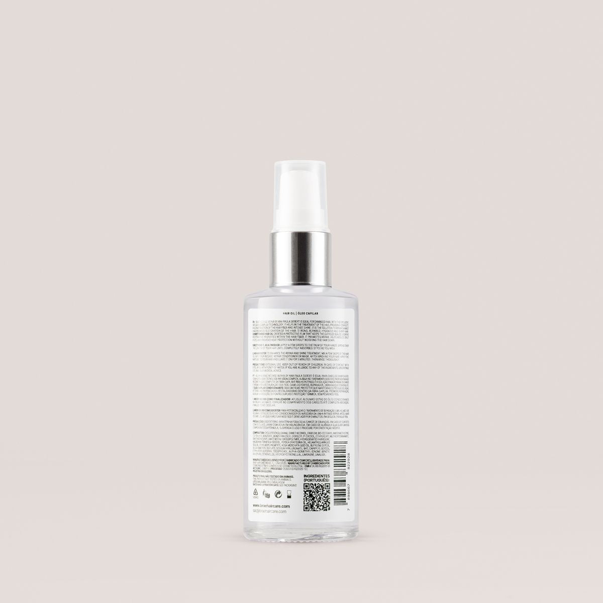 BRAÉ Ana Siebert Intense Repair - Óleo Capilar 60ml - verso com modo de uso