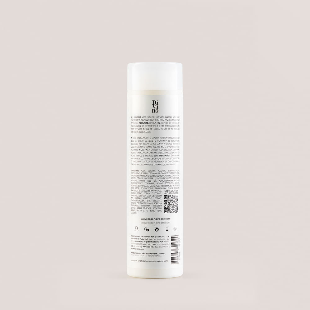 BRAÉ Divine - Condicionador 250ml - verso com modo de uso