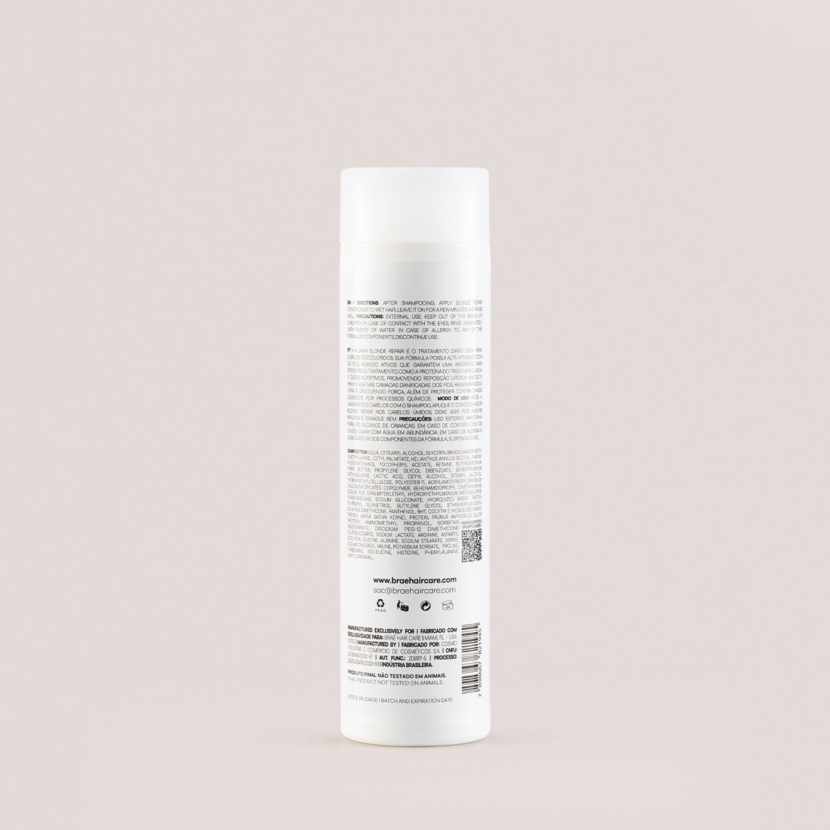 BRAÉ Blonde Repair - Condicionador 250ml - verso com modo de uso