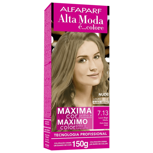 Alta Moda é... Colore 7.13 Louro Bege Médio - Coloração Permanente 150g