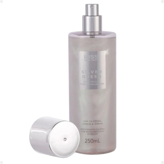 Body Splash Kiss New York Shimmer Collection Silver Queen Lima da Pérsia, Jasmim e Ambar 250ml