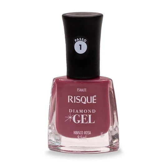 Esmalte Risqué Diamond Gel Hibisco Rosa Cremoso 9,5ml