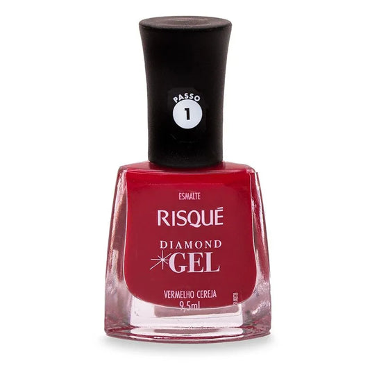 Esmalte Risqué Diamond Gel Vermelho Cereja Cremoso 9,5ml