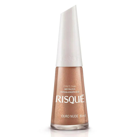 Esmalte Risqué Nude Metálico Ouro Nude 8ml