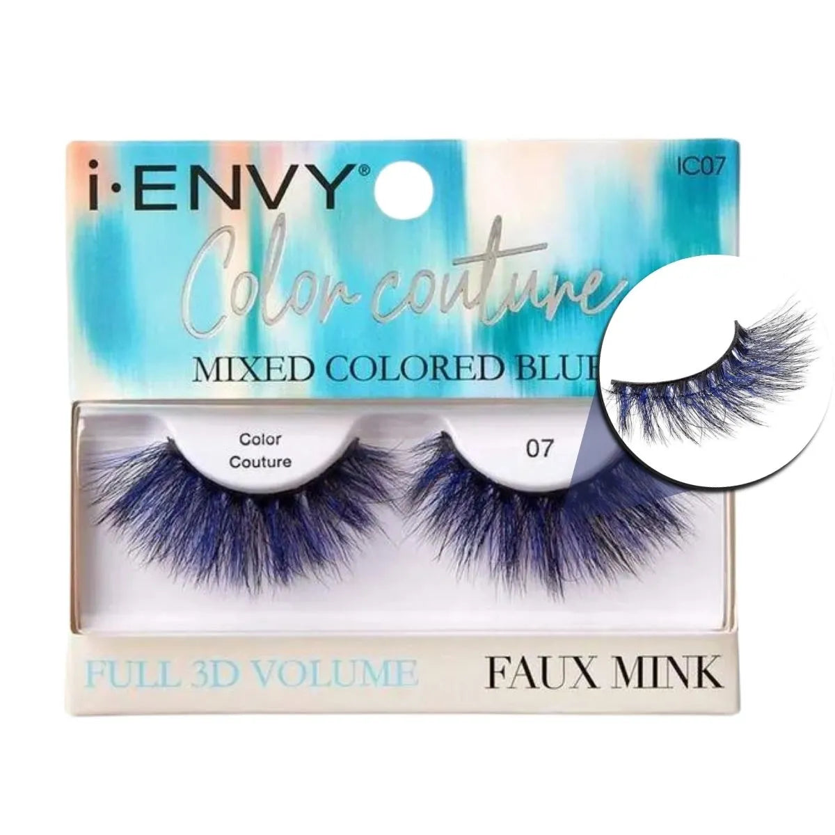 Cílios Postiços i-ENVY Color Couture Faux Mink Mixed azul blue - Kiss New York