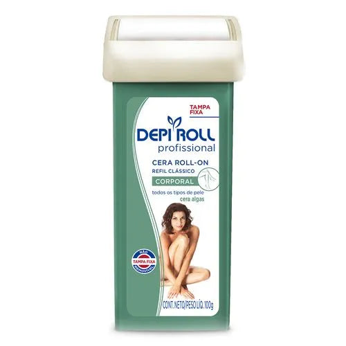 Refil Cera Depilatória Corporal DepiRoll verde - 100g