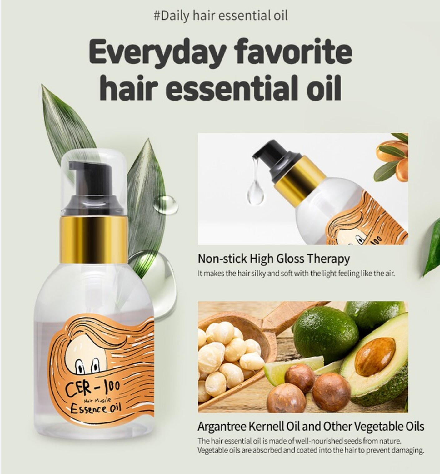 Oleo Capilar Essencial Elizavecca 100ml - rótulo
