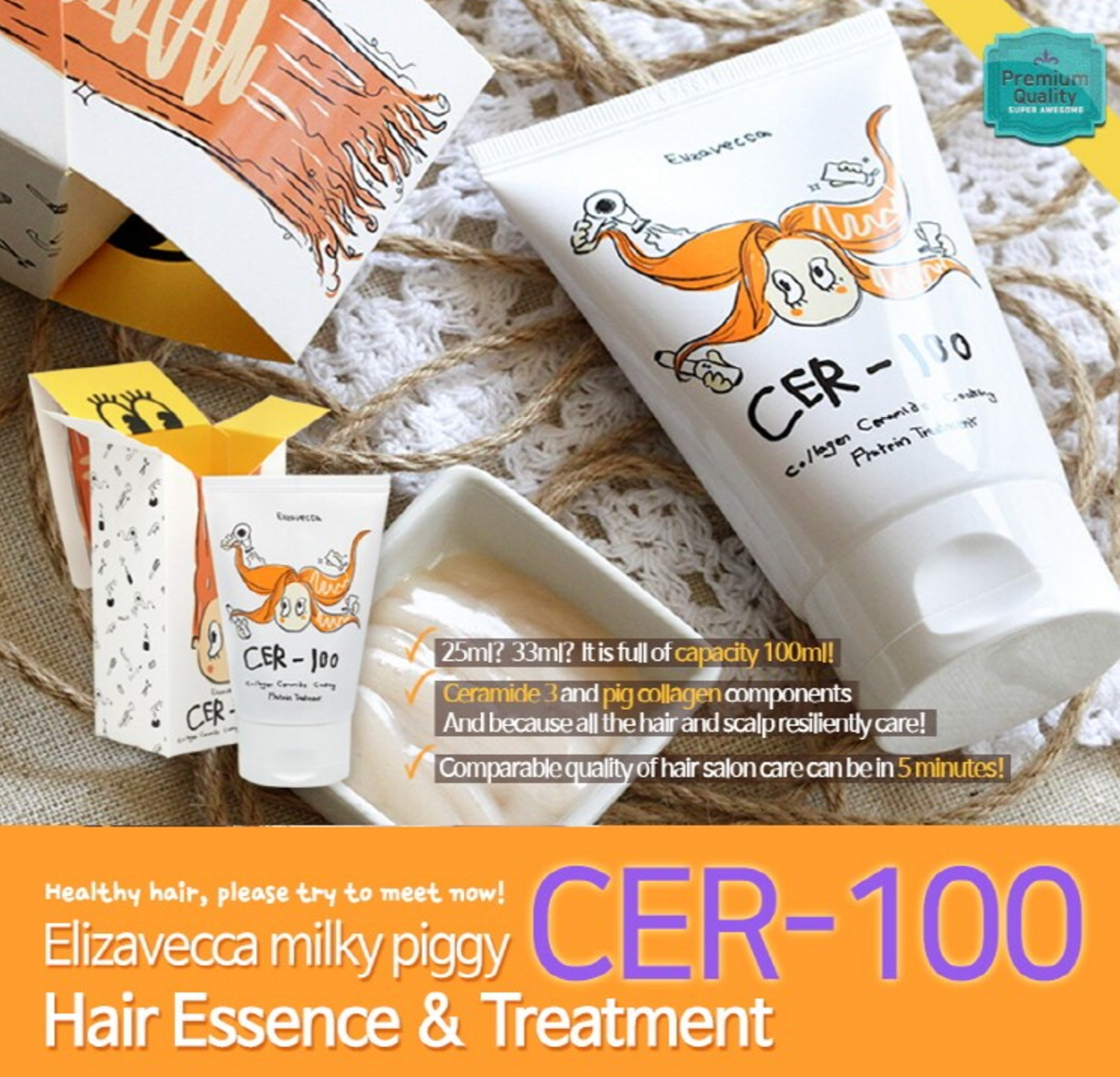 Proteina Capilar Elizavecca CER-100 100ml - detalhe