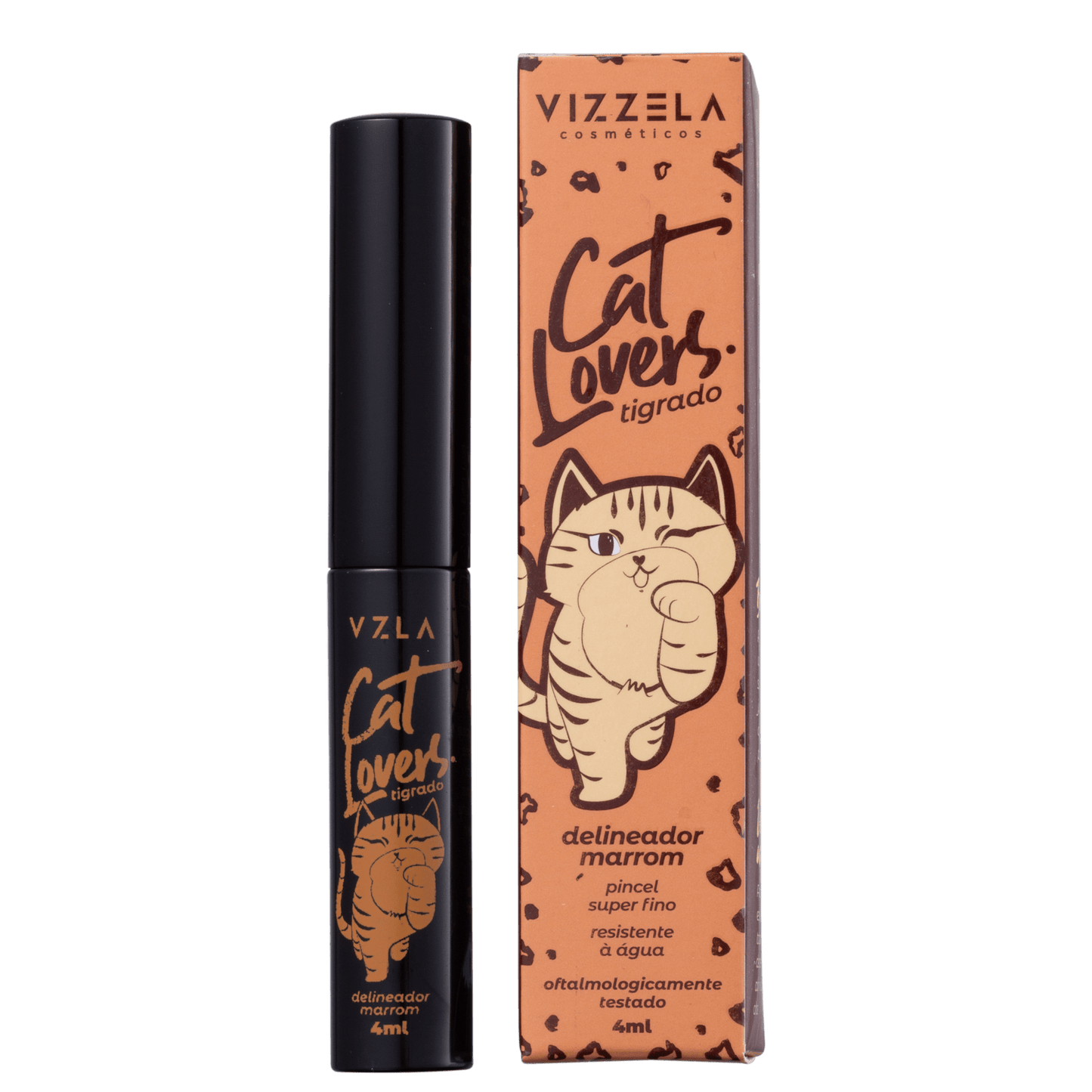 Vizzela Cosméticos Cat Lovers Marrom - Delineador Líquido 4ml