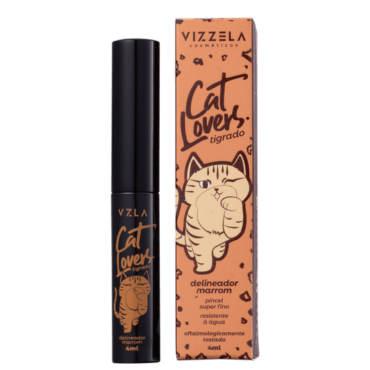 Vizzela Cosméticos Cat Lovers Marrom - Delineador Líquido 4ml