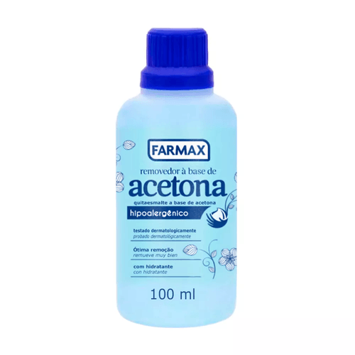 Removedor de esmalte com acetona Farmax 100ml