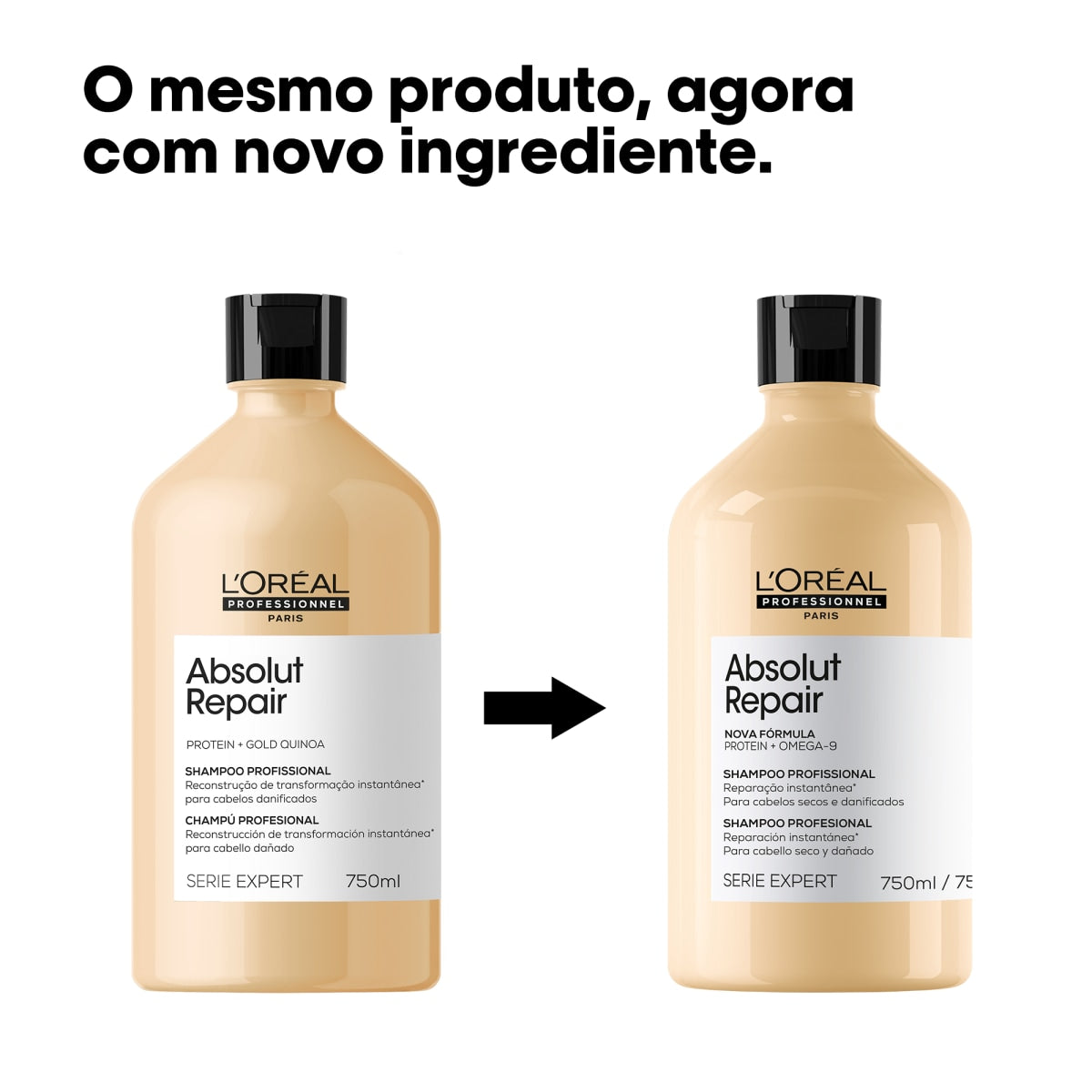Shampoo L'Oréal Professionnel Série Expert Absolut Repair Omega-9 750ml - Vista superior
