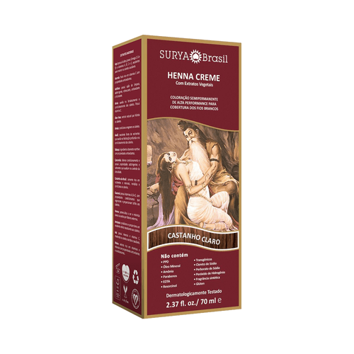 Tintura Surya Henna Creme castanho claro 70ml