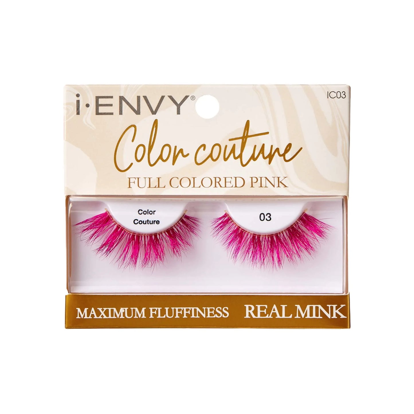 Cílios Postiços i-ENVY Color Couture Real Mink Full Colored Pink - Kiss New York