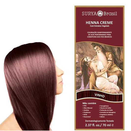 Tintura Surya Henna Creme vinho 70ml